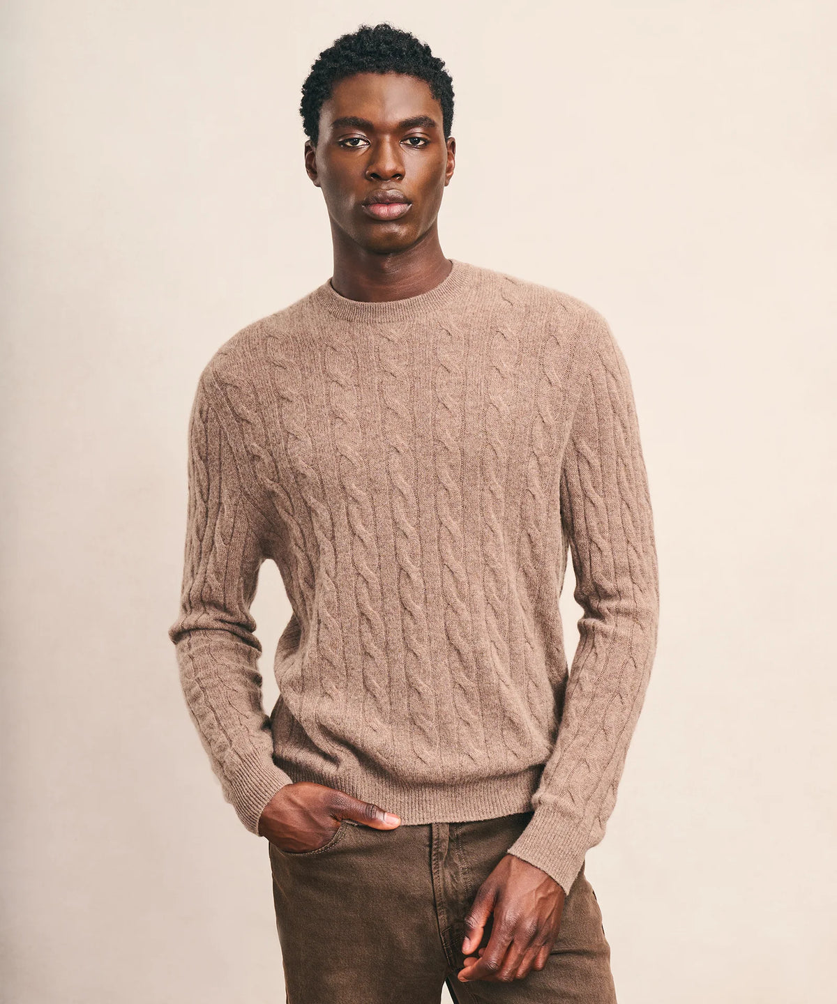 Naadam Lightweight Cashmere Cable Crewneck Sweater