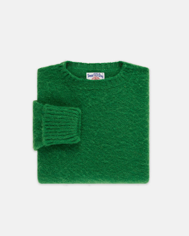 Made-In-Scotland Grass Green Shaggy Dog Sweater