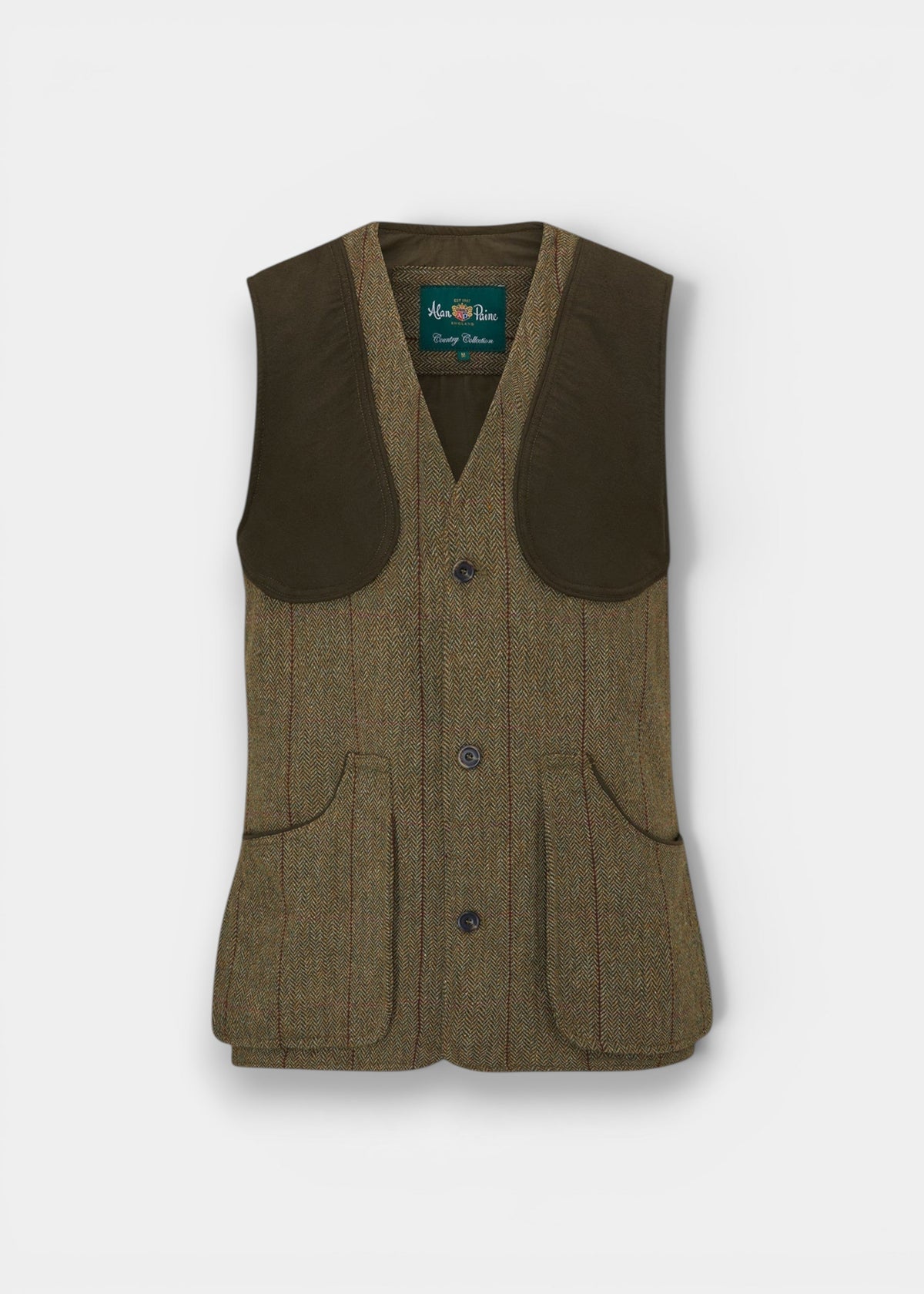 COUNTRYCOLLECTION Rutland Men's Tweed Water Repellent Shooting Waistcoat in Oakley
