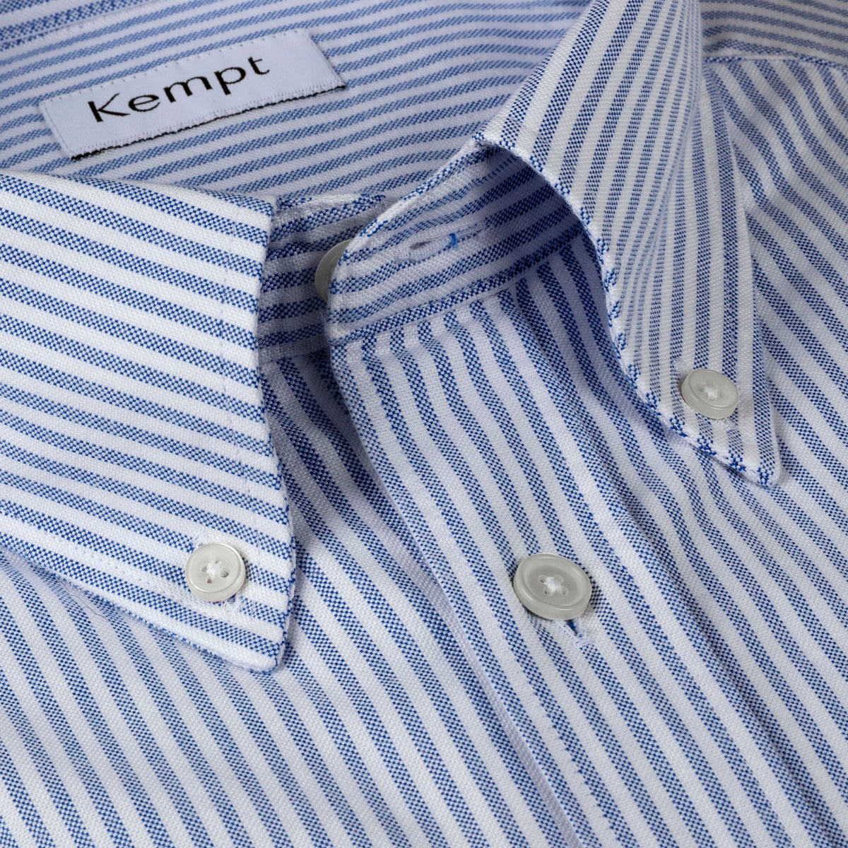 Kempt Mid Blue Stripe Oxford Button Down Shirt