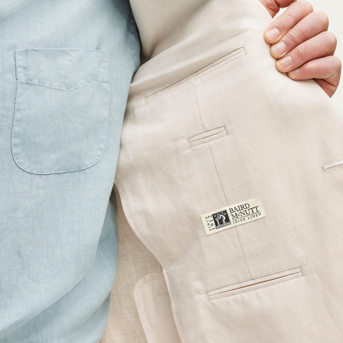 Ludlow Slim-fit suit jacket in Baird McNutt Irish cotton-linen blend