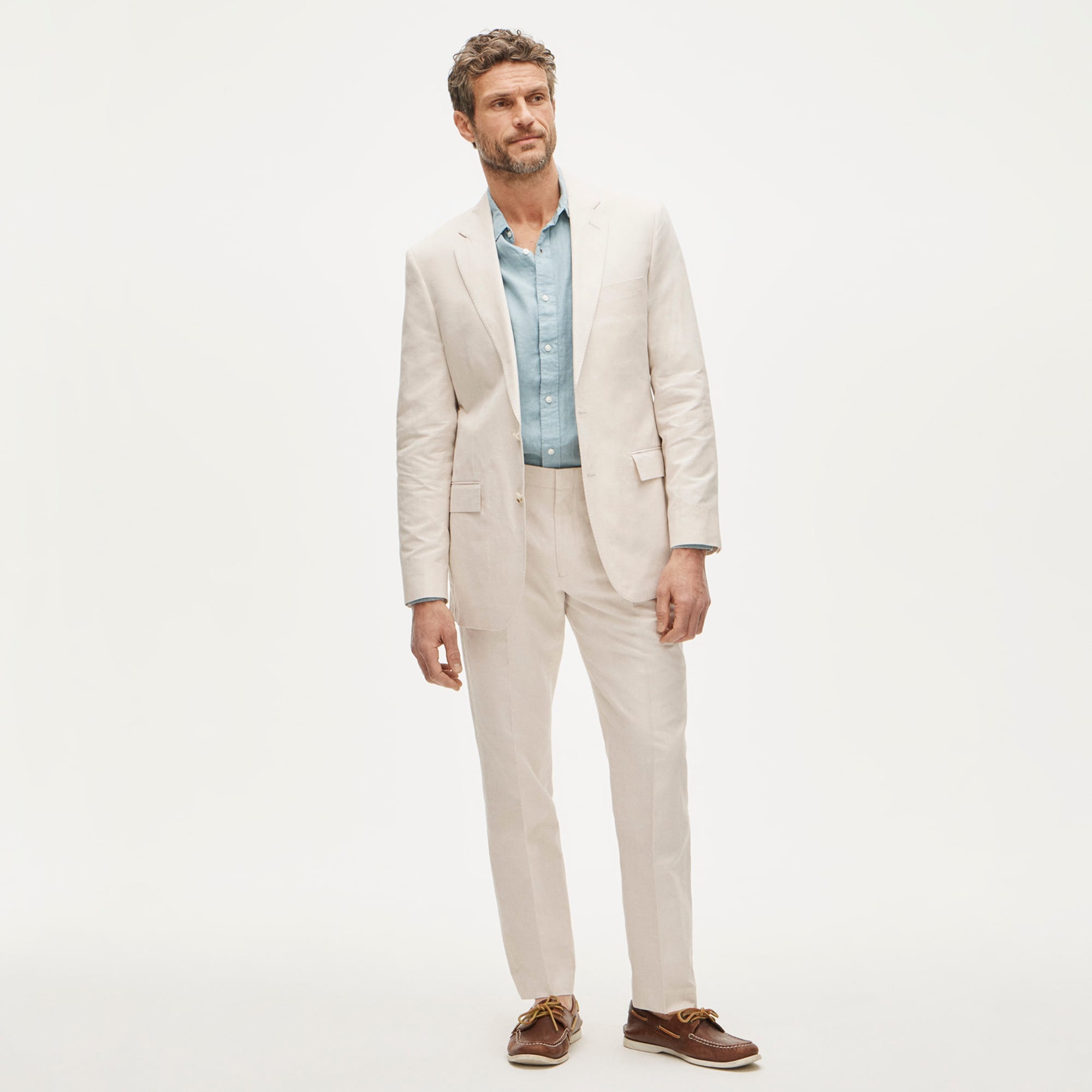 Ludlow Slim-fit suit jacket in Baird McNutt Irish cotton-linen blend