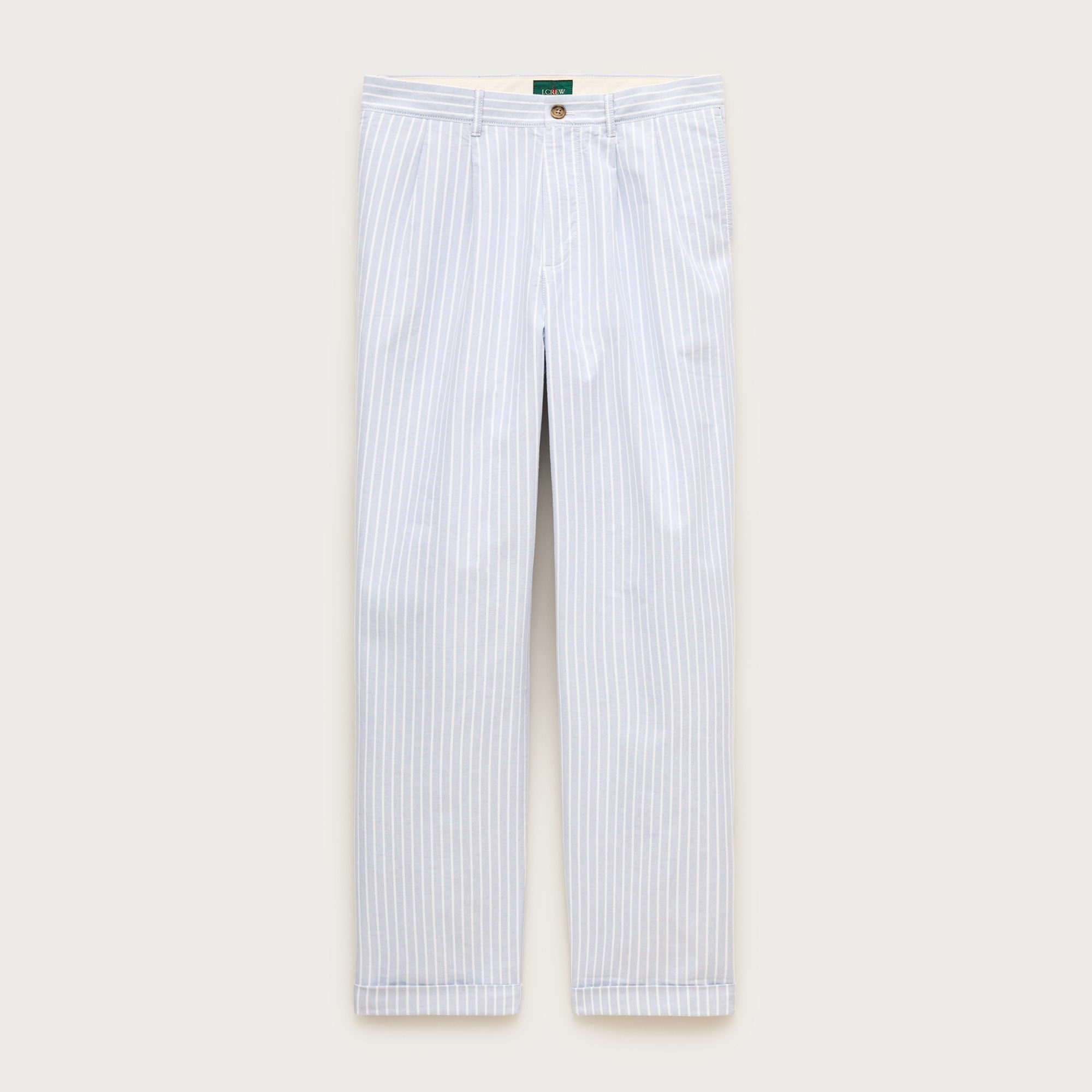 Relaxed-fit double-pleated oxford chino pant in stripe