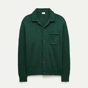 J.Crew Heritage Cotton Polo Cardigan Sweater, Green