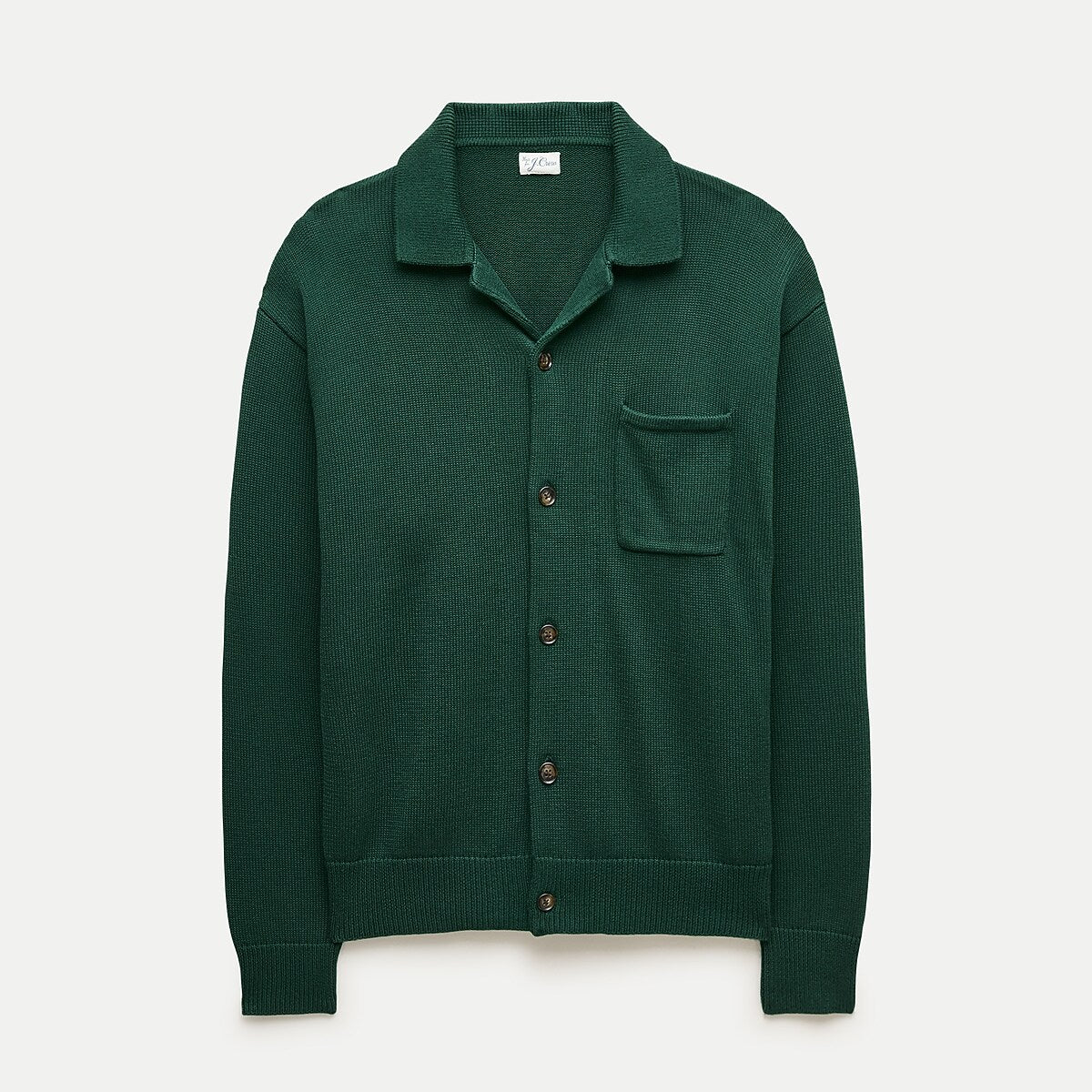 J.Crew Heritage Cotton Polo Cardigan Sweater, Green