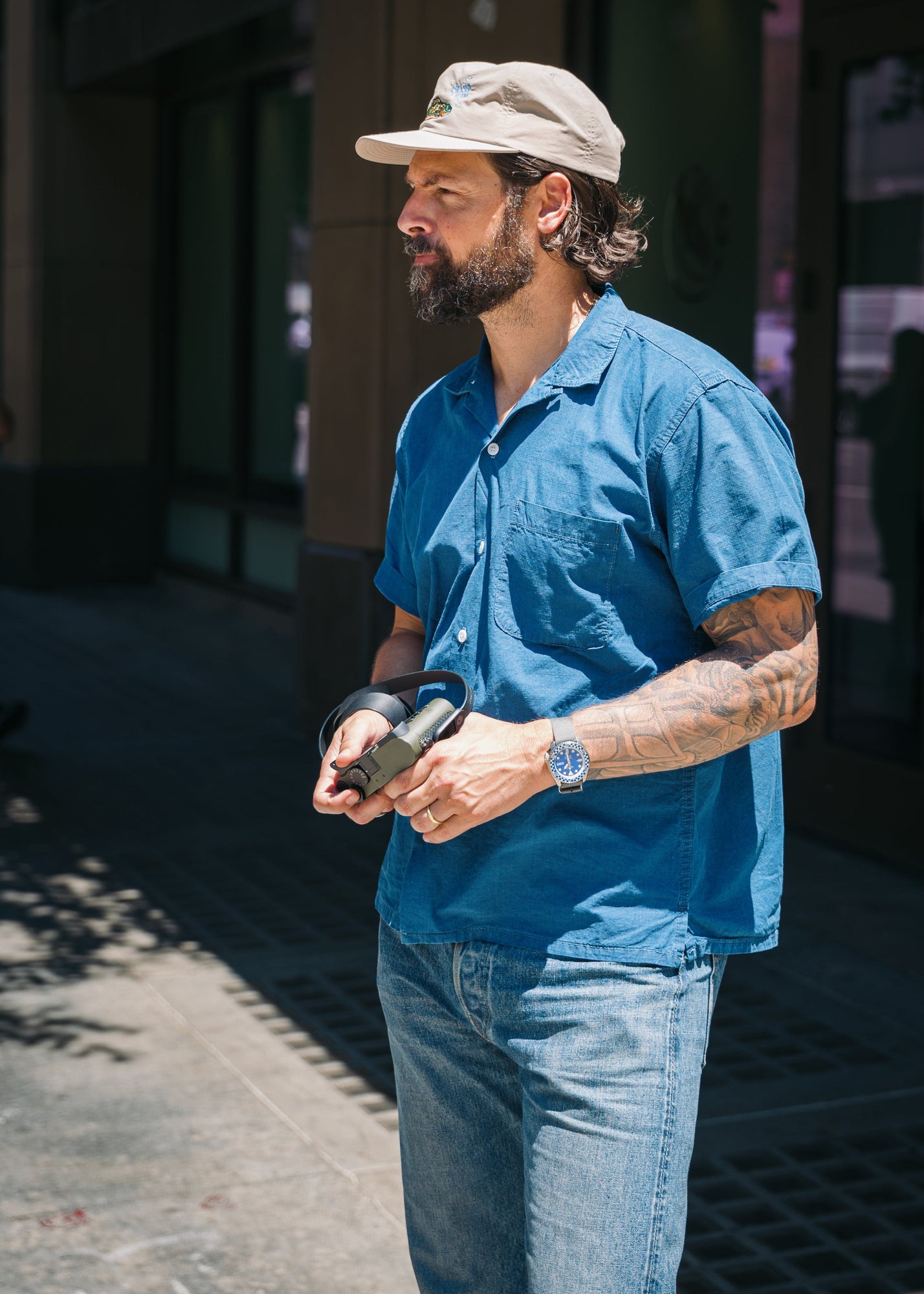 Cautley Camp Shirt in Indigo Ripstop