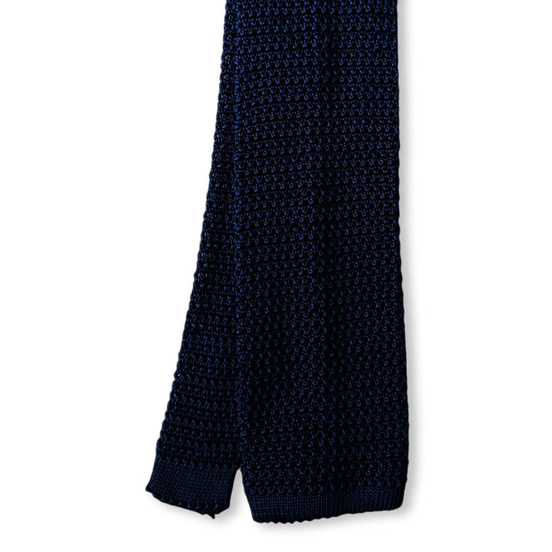 Silk Knit Tie - Dark Navy