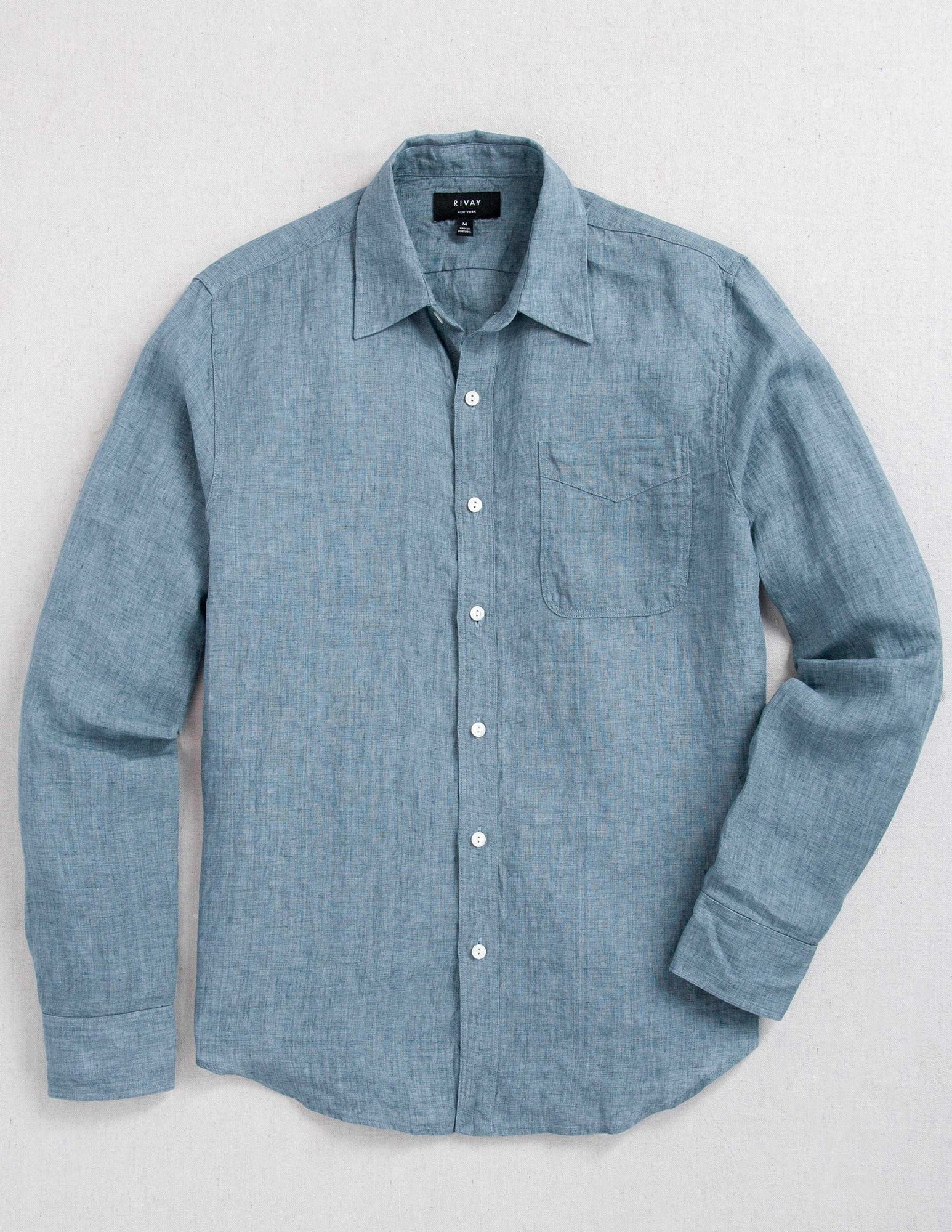 Isle Linen Shirt in Harbor Blue