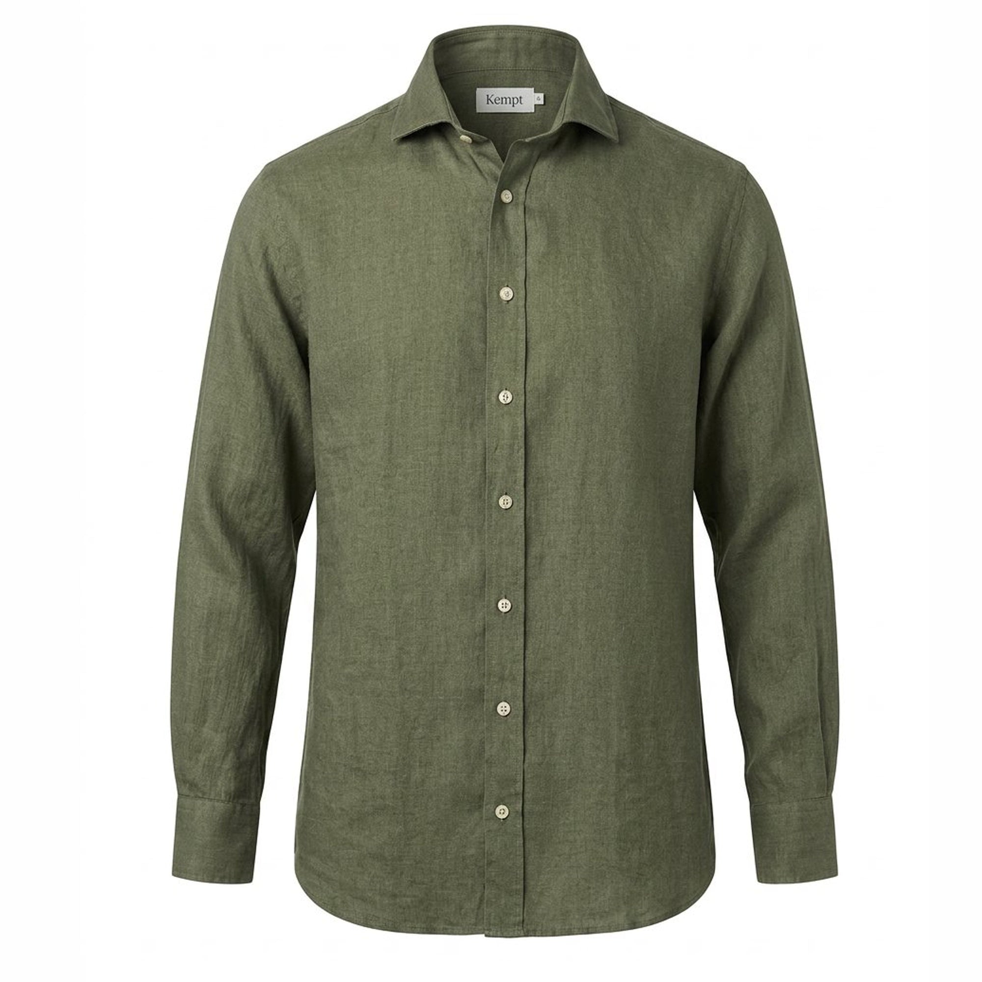 Olive Green Linen Shirt