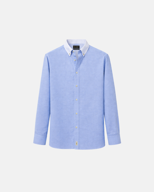 Classic Blue Contrast Collar Oxford Shirt