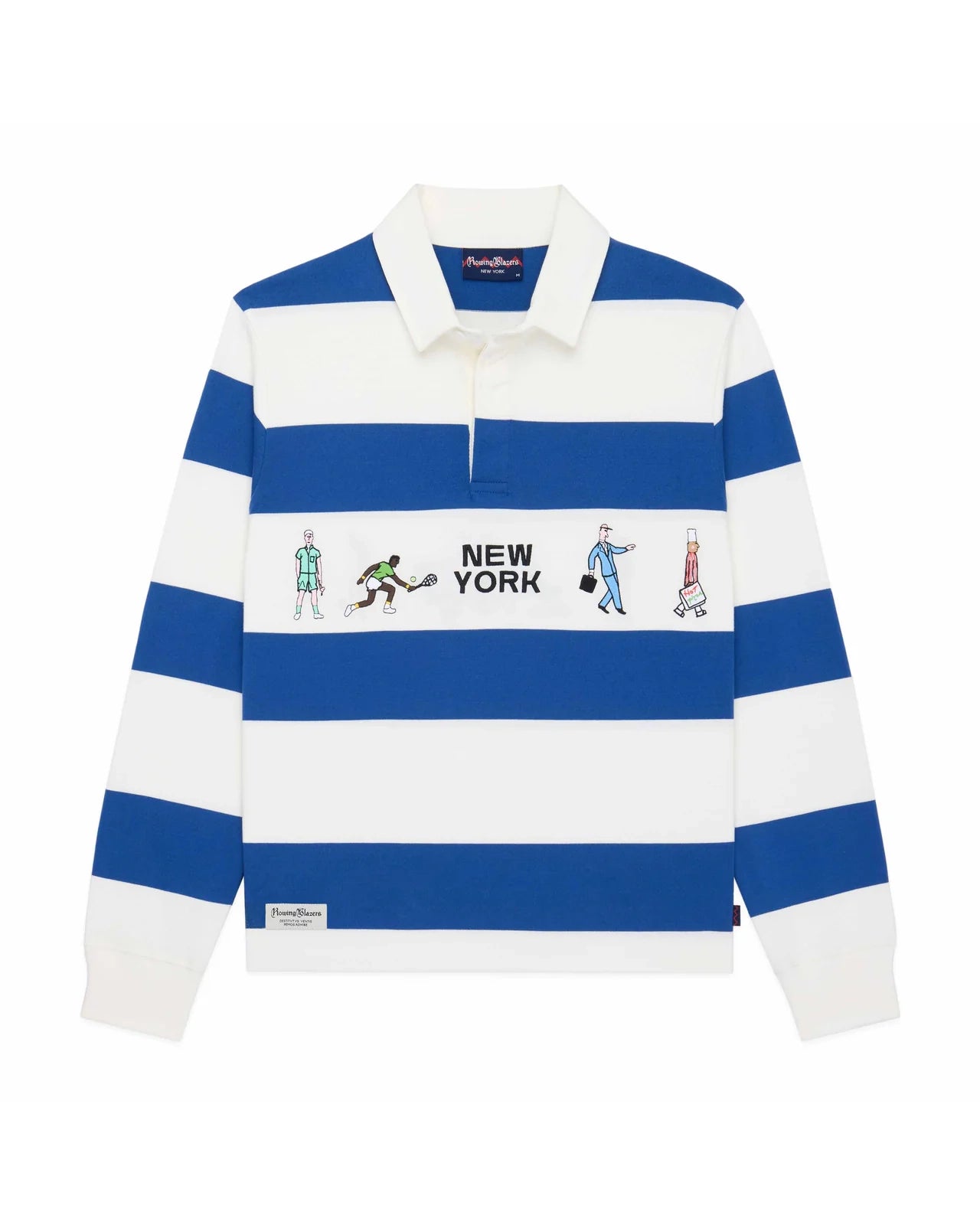 Men's Cotton New York Rugby Blue White Stripe