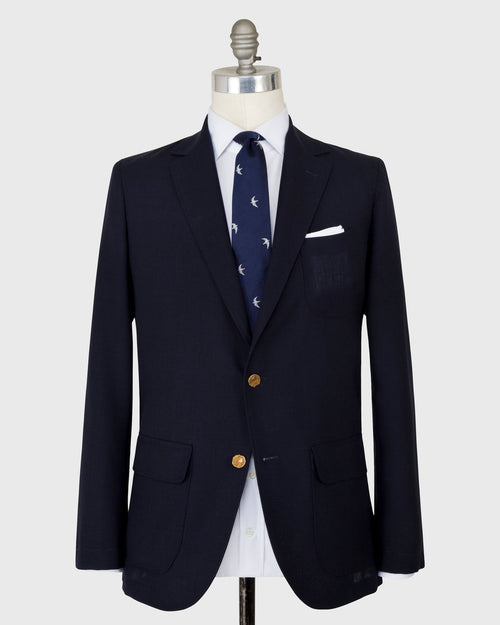 Ghost Blazer in Navy High-Twist