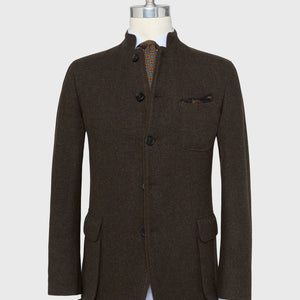 Sid Mashburn Tyrolean Jacket in Char Brown Loden Wool