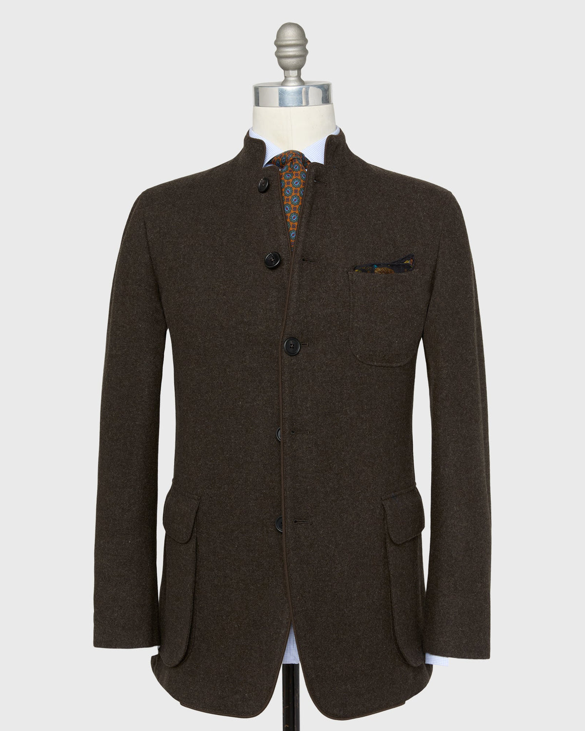 Sid Mashburn Tyrolean Jacket in Char Brown Loden Wool