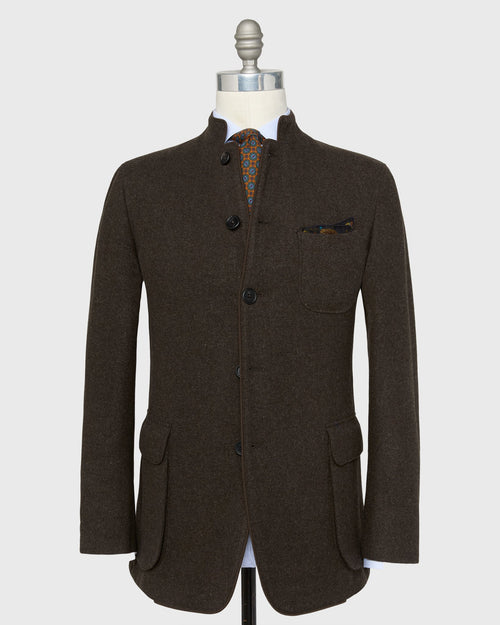 Sid Mashburn Tyrolean Jacket in Char Brown Loden Wool
