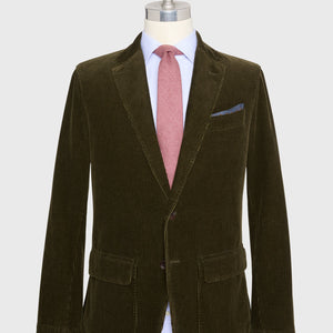 Sid Mashburn Butcher Jacket in Dark Olive Corduroy