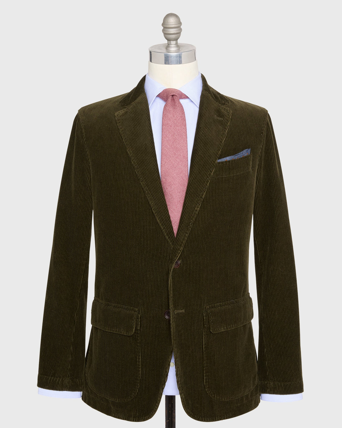 Sid Mashburn Butcher Jacket in Dark Olive Corduroy