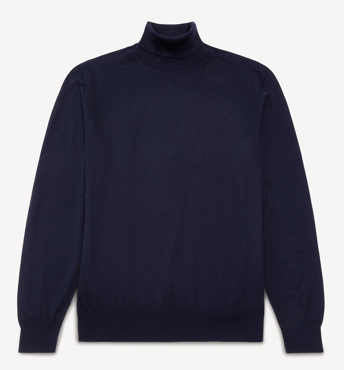 J. Mueser Navy Merino Knit Roll Neck