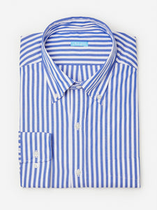 J.McLaughlin Royal Blue/White Collis Classic Fit Shirt