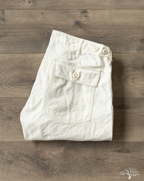 Slim Fit Fatigue Pants - Ecru