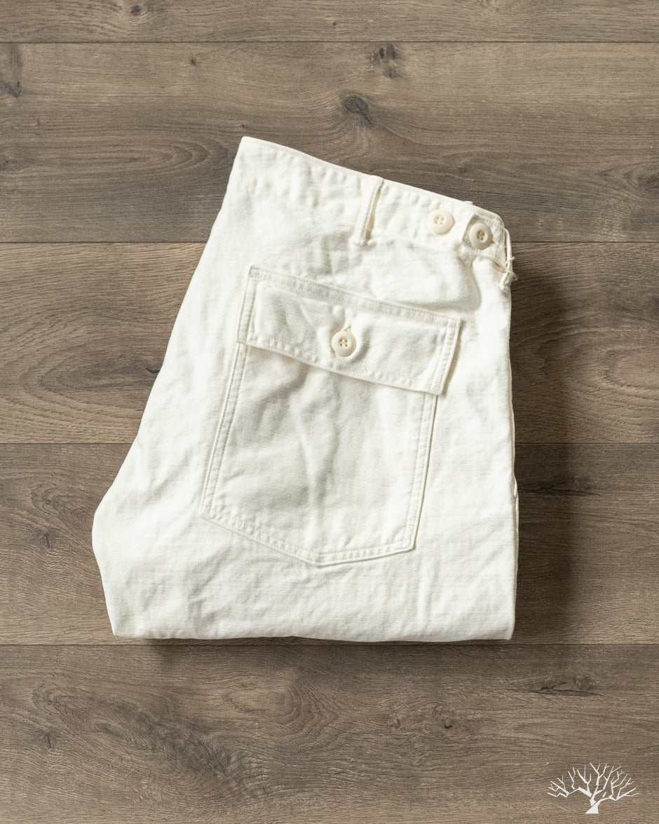 Slim Fit Fatigue Pants - Ecru